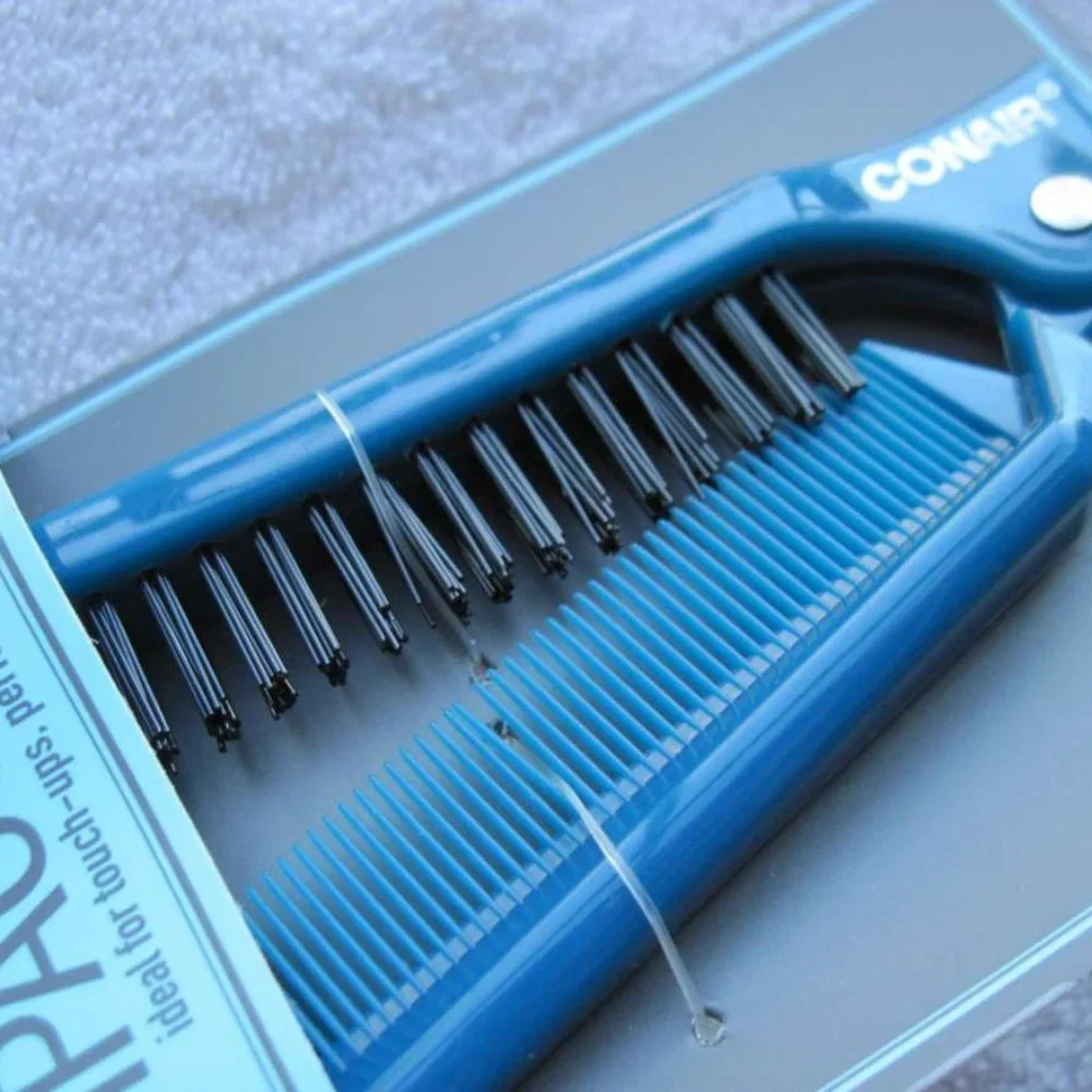 Conair Compact Styler Folding Pocket Travel Size Purse Hair Brush Comb On the Go